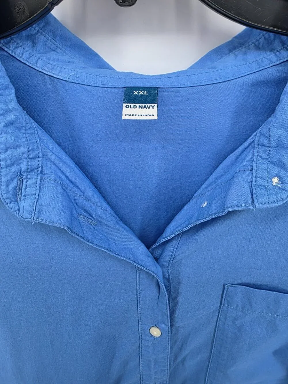 Old Navy Blue Cotton Button-Down Shirt Dress – Size XXL – Short Sleeve